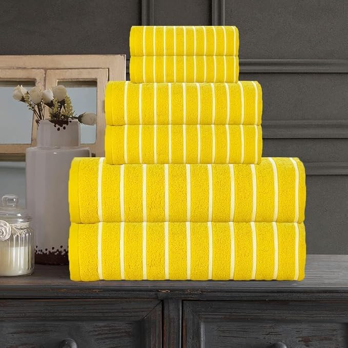 CASA COPENHAGEN Ecstatic 6Pcs 100% Egyptian Cotton Large Designer Towels Gift - Image 2