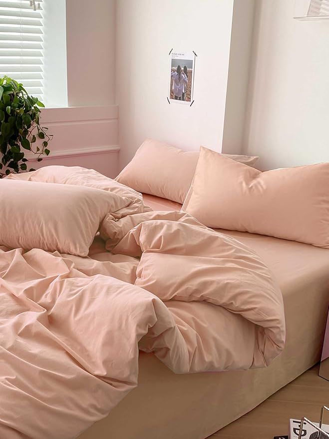 Nanko Peach Coral King Size Comforter Set, Soft Microfiber Down Alternative - Image 4