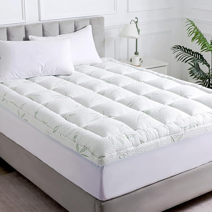 WhatsBedding Full Mattress Topper, Soft Pillow Top Mattress Topper by WhatsBedding