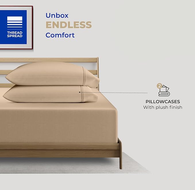 Thread Spread 100% Cotton King Size Pillow Cases Set of 2 - Image 3