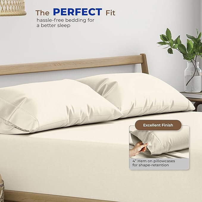 Thread Spread 100% Egyptian Cotton Pillow Cases Queen Size Set of 4 - Image 4