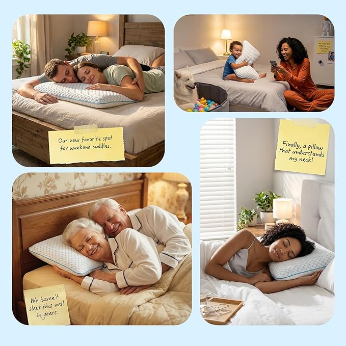 Flat Pillow for Stomach and Back Sleepers, Ultra Thin Pillow for Sleeping - Image 6