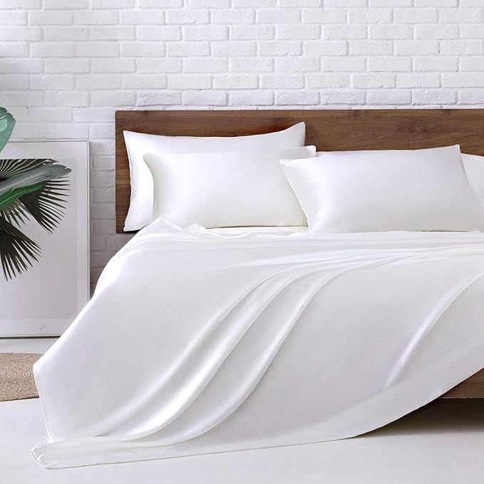 MR&HM Satin Bed Sheets, Full Size Sheets Set by MRHM