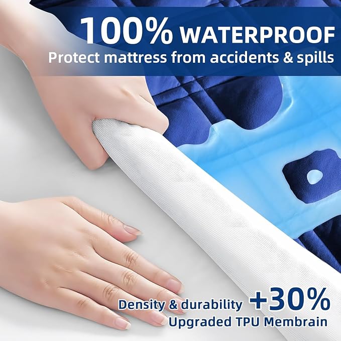 MEELUS Waterproof Queen Mattress Protector, Breathable Queen Size Mattress Pad - Image 4