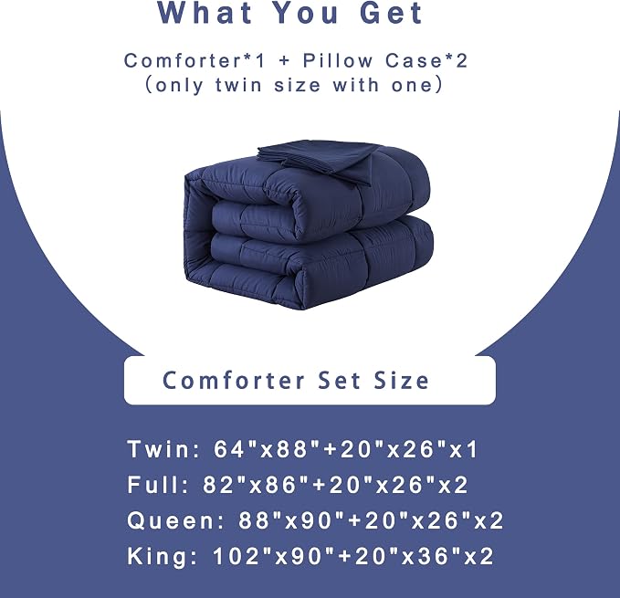 DOWNCOOL Blue Full Size Comforter Set - Image 6