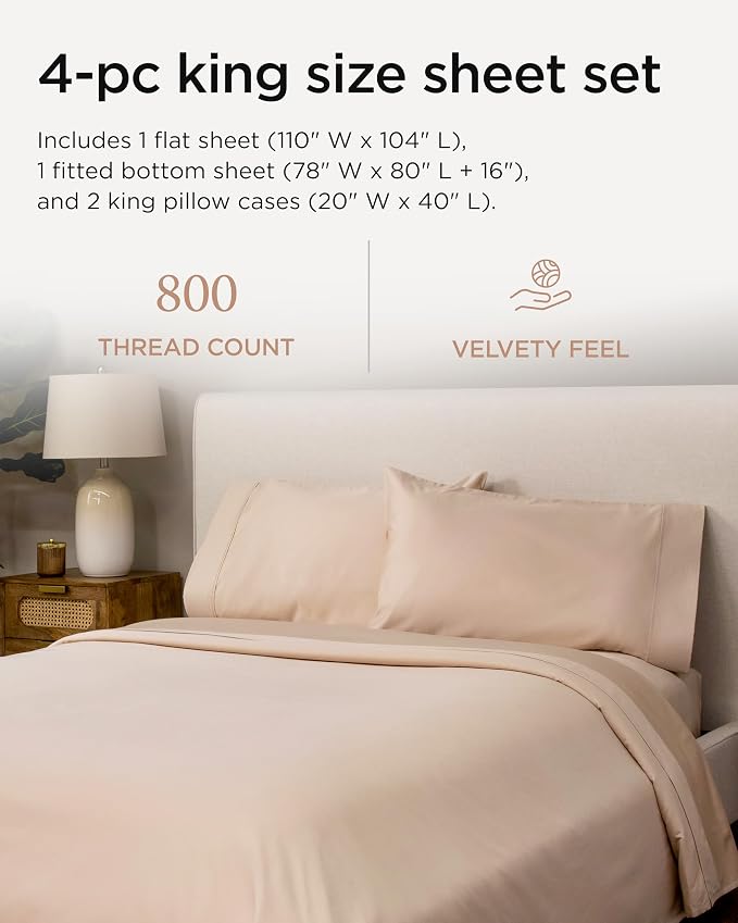 Threadmill Luxury 800 Thread Count King 100% Cotton Sheets - Image 2