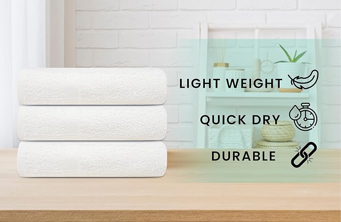 ZUPERIA White Bath Towels Bulk 36 Pack - Image 2