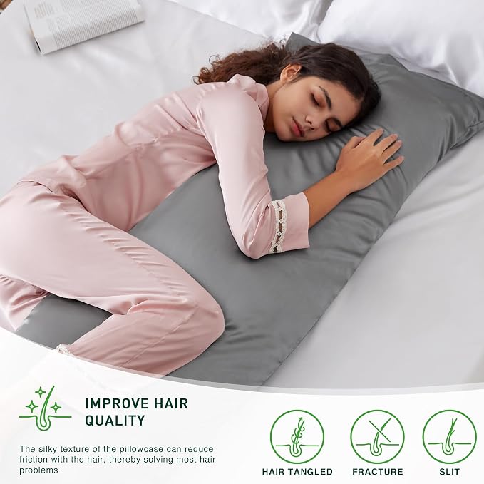 Love's cabin Satin Body Pillowcase 20x54, Cooling Pillow Cover - Image 2