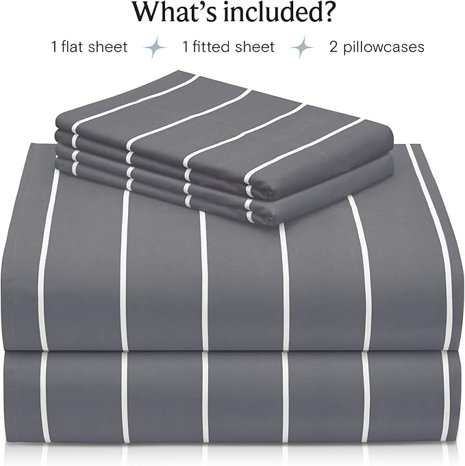 LuxClub 4 PC King Size Sheet Set, Breathable Luxury Bed Sheets, Deep Pockets - Image 2