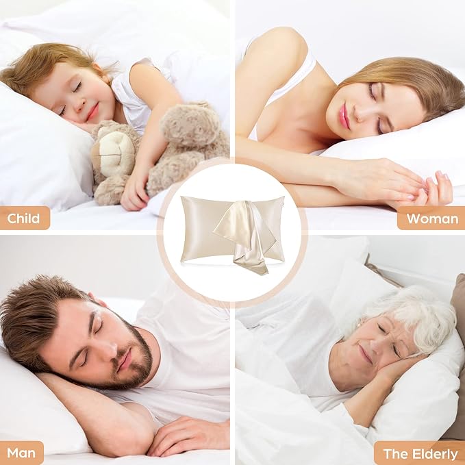 Silk Pillowcase for Hair and Skin, 2 Pack 100% Mulberry Silk Pillowcase 25 Momme - Image 6
