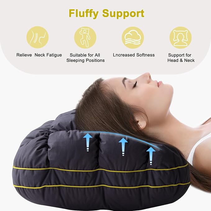 YOUR MOON Fluffy Support Bed Pillow Standard Size Set of 2, Super Soft Premium - Image 9