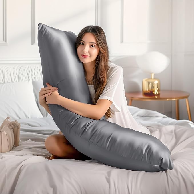 BEDELITE Satin Body Pillow Cover, Super Soft and Cooling Body Pillow Pillowcase - Image 6