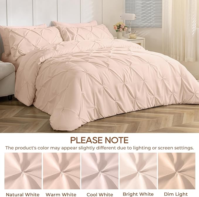 Sasttie California King Comforter Set, 7-Piece Bed in a Bag, Pintuck Bedding - Image 7