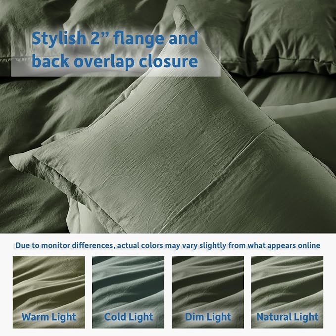Nestl Olive Green California King Duvet Cover Sets - Image 8