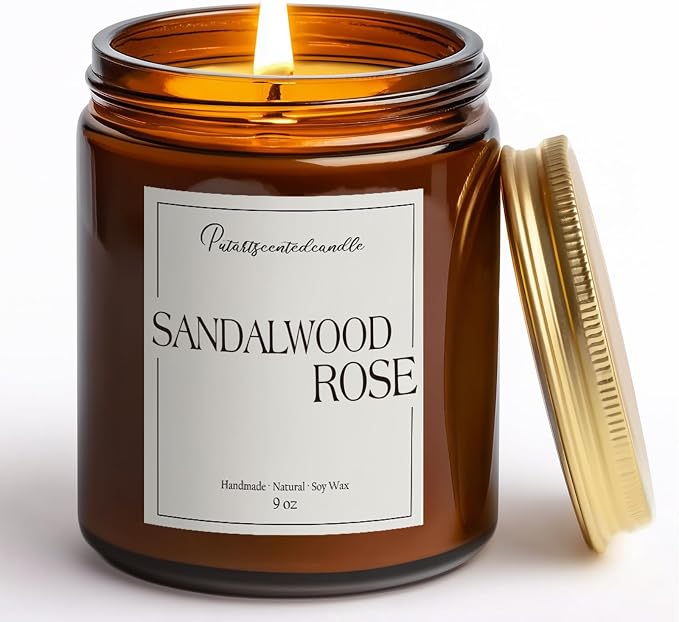 Sandalwood & Rose Scented Candles by Unknown
