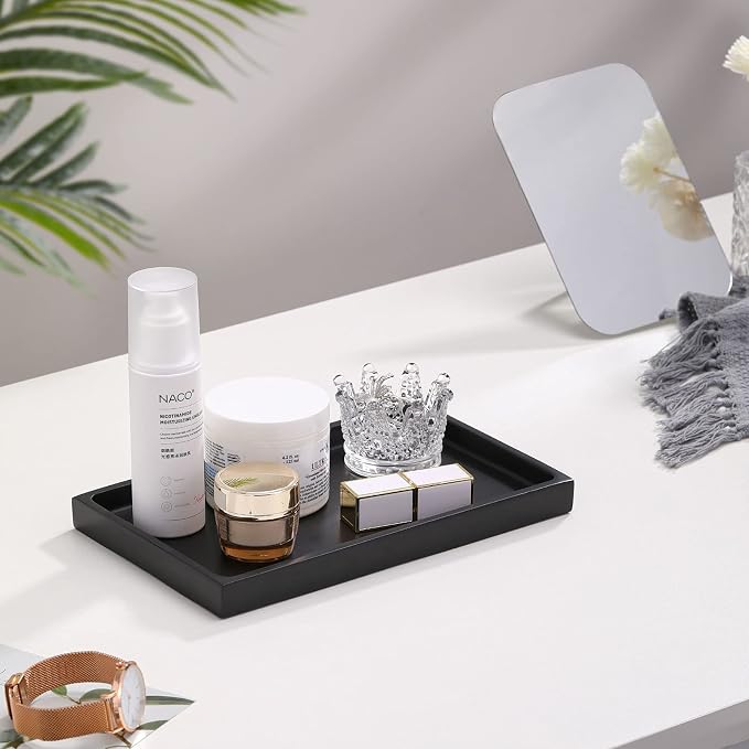Luxspire Bathroom Vanity Tray, Resin Dresser Jewelry Ring Dish Tank Storage - Image 5