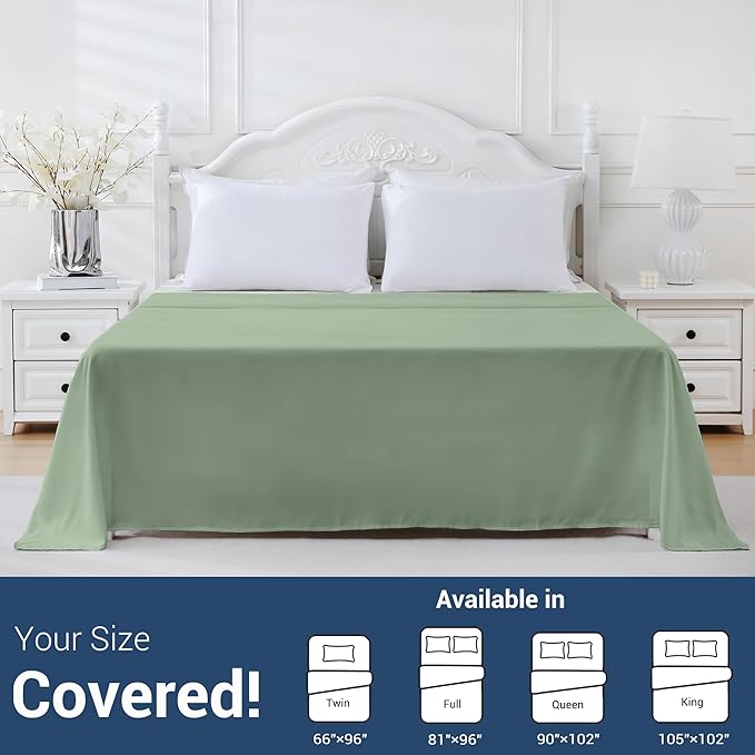 Queen Flat Sheet Only, 1 Pack Top Bed Sheets, Soft Breathable Brushed - Image 5