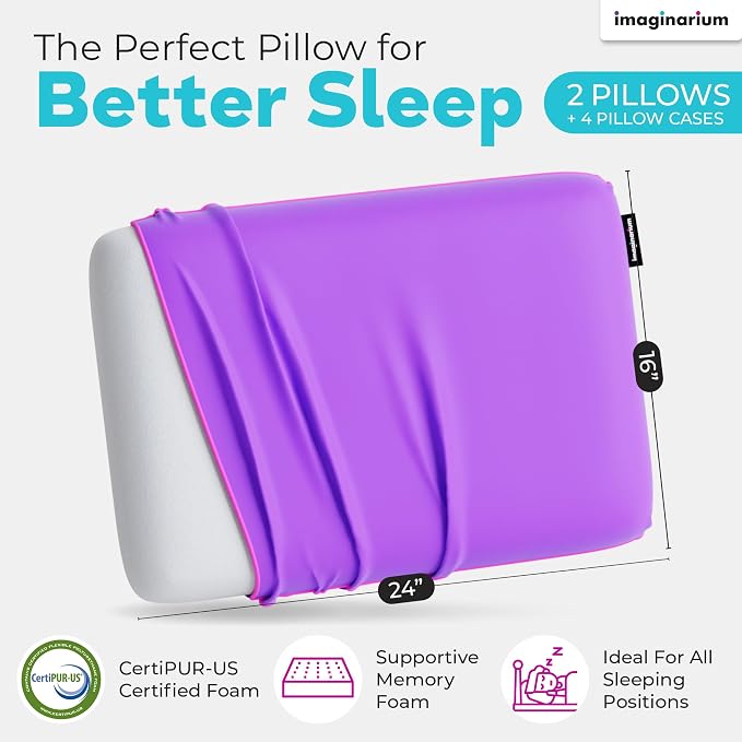 Imaginarium 2 Pack Memory Foam Pillows - Image 2