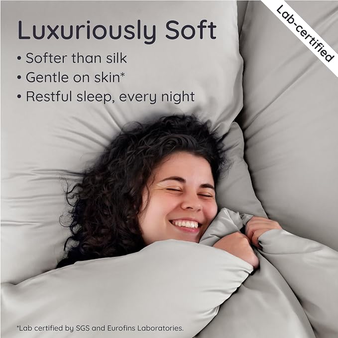 Bambaw 100% Viscose Derived from Bamboo Pillowcase King Size – Set of 2 Cooling - Image 4