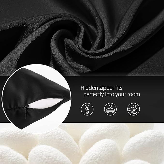 Silk Pillow Cases 2 Pack Mulberry Silk Pillowcases Soft Breathable Both Sided - Image 6