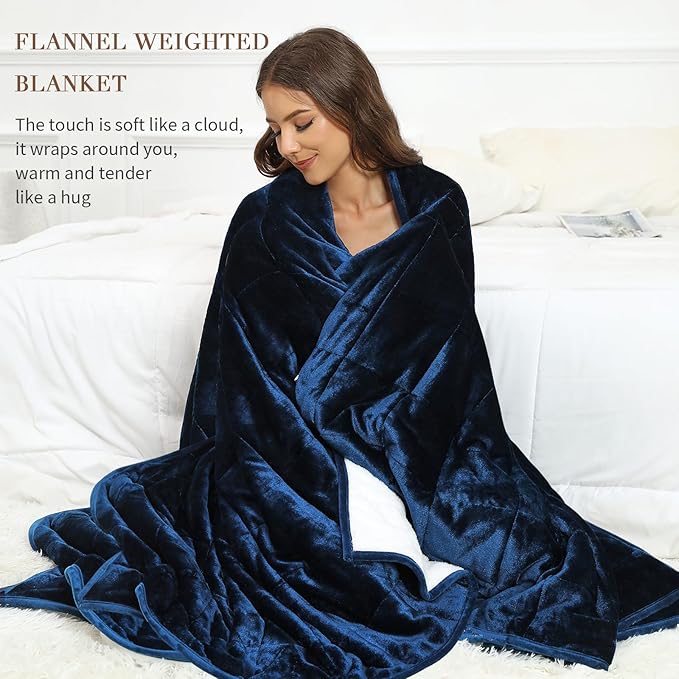 Alomidds Weighted Blanket Twin Size 15lbs 48x72 inches, Sherpa Weighted Blankets - Image 6
