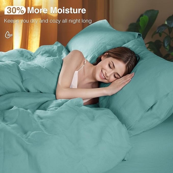 SONORO KATE 100% French Linen Duvet Cover King Size, Soft Breathable - Image 4