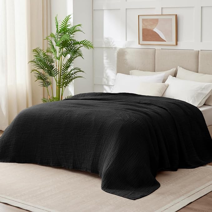 100% Cotton Muslin Blanket Twin 66" x 90", 6 Layers Breathable and Lightweight - Image 6