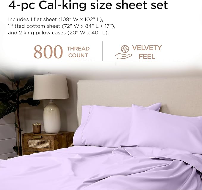 Threadmill California King Sheet Sets | 800 Thread Count Cal King Bed Sheets Set - Image 2