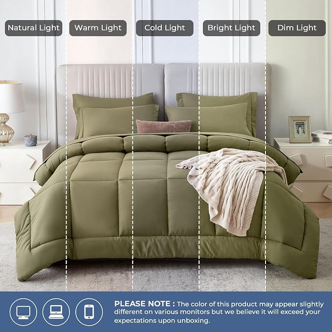 Sasttie Queen Comforter Set, 7 Pieces Bed in a Bag Queen, Complete Bedding Set - Image 8