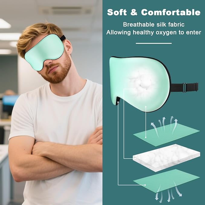 Sleep Mask for Side Sleeper Women Men, Eye Mask for Sleeping Light Blocking - Image 4