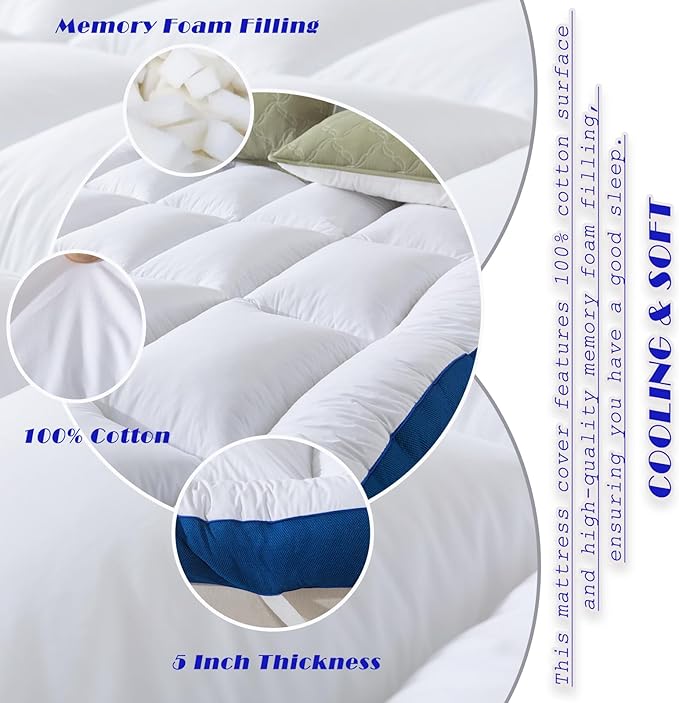 WhatsBedding 5 Inch Queen Mattress Topper - Image 3