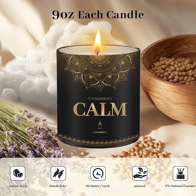 WarmEmbrace Scented Candles, 9 Oz Candle Sets - Image 4