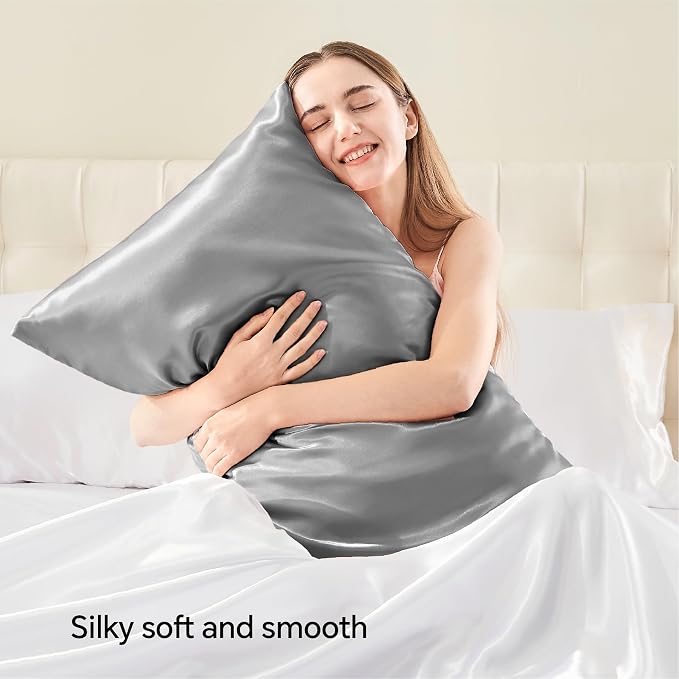 BEDELITE Satin Pillowcase with Zipper 4 Pack, Super Soft and Cooling Similar to - Image 2