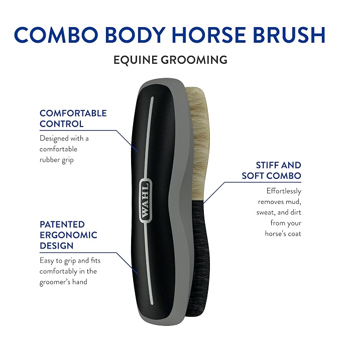 WAHL Professional Animal Equine Grooming Combo Body Horse Brush - Image 2