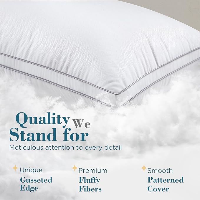 viewstar Pillows Queen Size Set of 2, Hotel Quality, Down Alternative Gusseted - Image 5