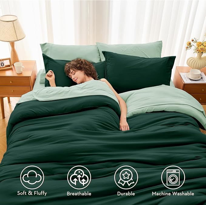 MUXHOMO 7 Pieces Full Comforter Set, Soft Bed in a Bag Full Size, All Season - Image 2