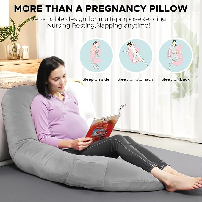 Pregnancy Pillows for Sleeping, E Shaped Maternity Pillow for Pregnant Women - Image 4