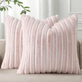 Pallene Faux Fur Plush Throw Pillow Covers 24x24 Set of 2, Luxury Soft Fluffy by PALLENE