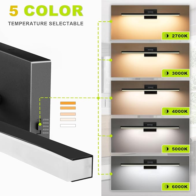 IZORRO Modern Bathroom Vanity Light 24 inch, 16W Dimmable Led Bathroom Light - Image 3