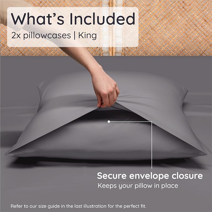 Bambaw 100% Viscose Derived from Bamboo Pillowcases King Size – Set of 2 - Image 2