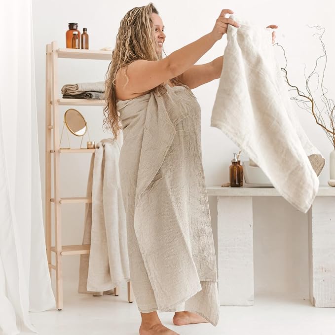 Pure 100% Linen Bath Towel - Image 9