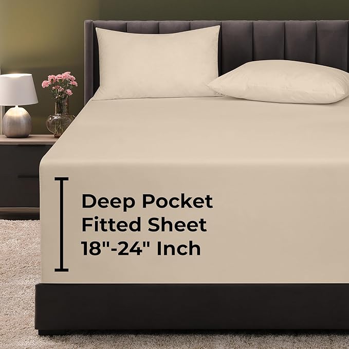 Royale Linens Extra Deep Pocket Twin Fitted Sheet Only by ROYALELINENS