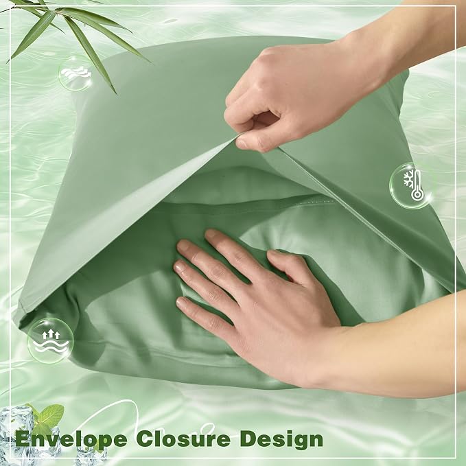 Homiest Cooling Pillow Cases Queen Size Set of 2, 100% Rayon Derived from - Image 5