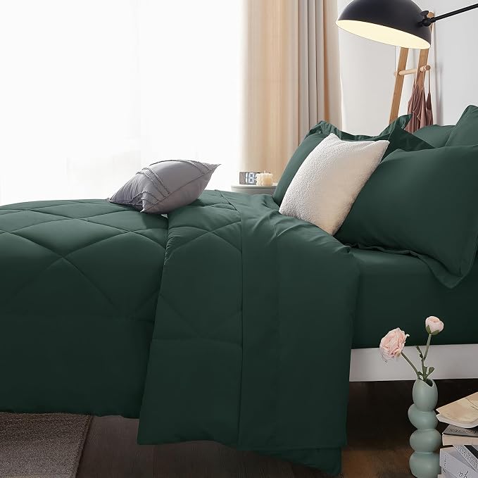 CozyLux Full Size Comforter Sets Forest Green - Image 9