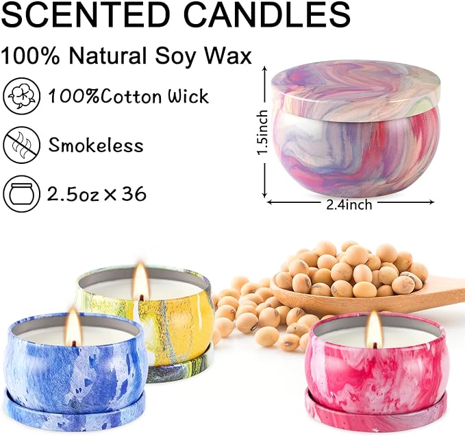 WPONSZU 36 Pack Scented Candles Gift Set - Image 6