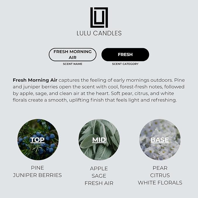 Lulu Candles | Fresh Morning Air | Luxury Scented Soy Jar Candle | Hand Poured - Image 4