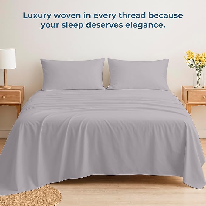 Royale Linens 100% Organic Cotton Full Flat Sheet Only - Image 6