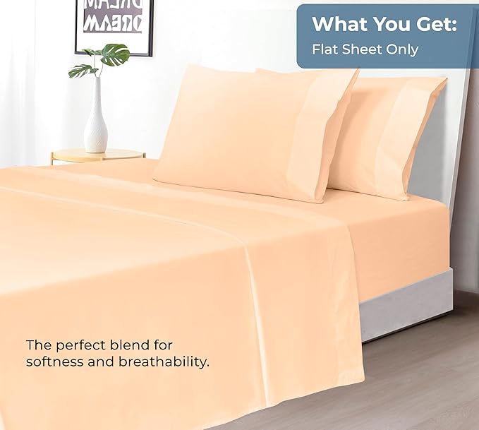 Royale Linens 100% Organic Cotton Full Flat Sheet Only - Image 5