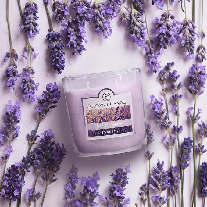 Colonial Candle French Lavender Scented Jar Candle, 2 Wick, 3.5 oz, Mottled Wax - Image 3