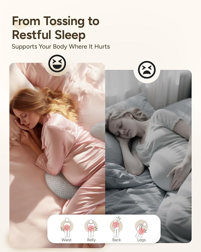 Pregnancy Wedge Pillow for Sleeping, Adjustable Maternity Pillow for Side - Image 6